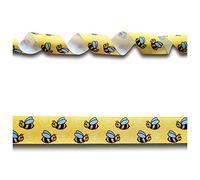 Yellow Bumble Bee Grosgrain Ribbon 25mm Wide 5 Yards (4.57 metres), Ideal for Craft Projects, Scrapbooking, DIY Hair Bows, Present Wrapping etc.