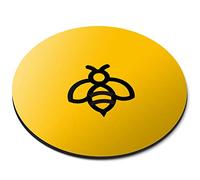 Yellow Bumble Bee Insect Bees - Flexible Round 5mm Rubber Mouse Mat Pad Office Home Novelty Printed Desk Accessory - 46490
