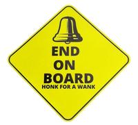 Yellow Bumper Sticker Funny Novelty Car Prank Item Gift Baby On Window Xmas Idea Present for Him Boyfriend Men Man Adult Secret Santa Filler Practical Joke April Fools Bellend (Bell END ON Board)