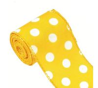 Yellow Burlap Ribbon, Large Bows, Wreaths, Farmhouse Decor, 2 5in*5 Yards, Wired Edge (A)