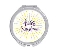 Yellow Burst Hello Sunshine Folding Make Up Mirror, Compact 2X/1X Magnification Mirror, Women Portable Travel Makeup Mirror 2.4 x 2.4 inch