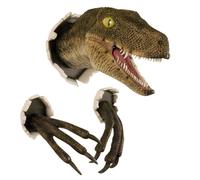 (Yellow) Bursting Dinosaur Wall Art Ornaments Dinosaur Bust Decoration Wall Mounted Craft