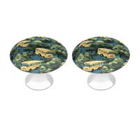 Yellow Buses Hawaiian 2 Pack Cabinet Pulls Stainless Steel Kitchen Cabinet Knobs Round Dresser Drawer Knobs