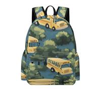Yellow Buses Hawaiian Casual Travel Backpack for Men Women 16.5 Inch Oxford Cloth Lightweight Basic Daypack