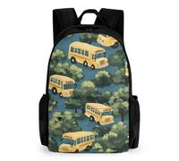 Yellow Buses Hawaiian Casual Travel Backpack for Men Women 16 Inch Lightweight Basic Daypack with Pocket