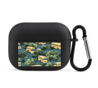 Yellow Buses Hawaiian Earbuds Case Suitable for AirPods Pro Black