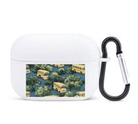 Yellow Buses Hawaiian Earbuds Case Suitable for AirPods Pro White