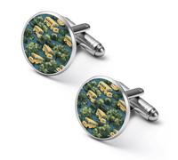Yellow Buses Hawaiian Printed Cufflinks for Men Tuxedo Shirt Cuff Links Wedding Accessories Business Gift 2.0cm