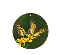 Yellow Butterfly Pattern Car Air Fresheners 6 Pcs Round Shape Hanging Aromatherapy Tablets Scented Fresheners For Bedroom Bathroom