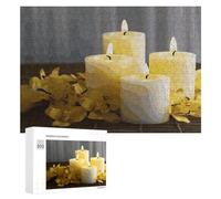 Yellow Butterfly with White Candles Puzzles for Adults Wooden Jigsaw Puzzle with Storage Box Personalized Exquisite Wooden Puzzle for Home Wall Decorative Puzzles&Relaxing Gifts 300 PCS Pieces