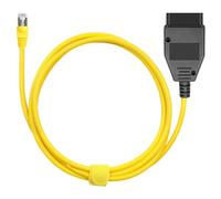 Yellow Cable 2M Data Line 12V RJ45 Adapter Ethernet to OBD for E-SYS Icom Coding, Plastic Copper Wire OBD-II Engine System Diagnostic Tools