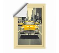 Yellow Cabs on Fifth Avenue Vintage Unframed Wall Art Print A1 (84.1×59.4cm), Wall Decor for Living Room, Bedroom, Office & Home, Art Gift