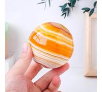 Yellow Calcite Crystal Ball Home Decoration Desktop Art Crafts Gifts Ornaments (Size : 7-8CM)