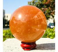 Yellow Calcite Quartz Sphere Crystal Ball Ornaments (Size : 500-600g)