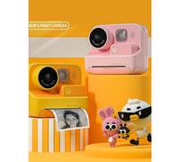(Yellow camera (no memory)) Kids Instant Print Camera Thermal Printing Camera 1080p Hd Digital Camera With 3 Rolls Print Paper Video Photo For Children Toys Boy Girls Christmas G