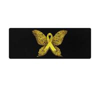 Yellow Cancer Ribbon Butterfly Cute Gaming Mousepad Rubber Base Desk Mat for Home Office Laptop Computer