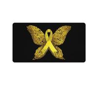 Yellow Cancer Ribbon Butterfly Cute Gaming Mousepad Rubber Base Desk Mat for Home Office Laptop Computer