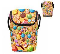 Yellow Candy Pattern Leak-Proof Stand-Up Lunch Box Cooler Bag for Work, School & Picnic