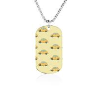 Yellow Car Pattern Novelty Pendants Necklaces