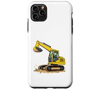 Yellow Cartoon Excavator on Dirt - Construction Vehicle Case for iPhone 11 Pro Max