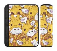 Yellow Cartoon Giraffe 2 pcs Shoulder Strap Cushion Release Stress to Your Neck and Shoulders for Bag forro para cinturon de segurida