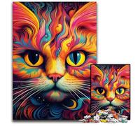 Yellow Cat Jigsaw Puzzles 1000 Pieces for Adults Wooden Jigsaw Puzzles for Home Decor & Holiday Fun 50x75CM/19.68x29.52inch