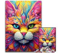 Yellow Cat Jigsaw Puzzles for Adults, 1000 Piece cardboard Jigsaw Puzzles for Adults Challenging Brain Teaser for Teenagers, Family Game Night Fun 26X38CM/10.23x14.96inch