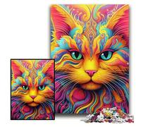 Yellow Cat Jigsaws 1000 Pieces for Adults cardboard Jigsaw Puzzles for Adults Ideal for Family Fun, Relaxation Size 26x38cm
