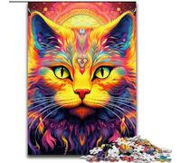 Yellow Cat Jigsaws 1000 Pieces for Adults cardboard Jigsaw Puzzles for Adults Ideal for Family Fun, Relaxation 26x38cm