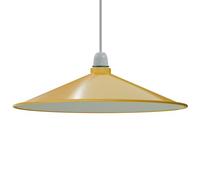 Yellow Ceiling Light Shade 40cm - Modern Metal Pendant Lamp Shade, Easy Fit E27 Replacement Lightshade for Living Room, Dining Room, Kitchen Bedroom Lampshades