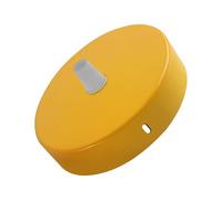 Yellow Ceiling Rose 100mm Metal Pendant Light Fitting 25mm Deep Round Ceiling Plate for Fabric Cable Retro Vintage Style For Pendant Light Shades Flush Mount Ceiling Pendant Canopy for Home Office