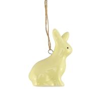 Yellow Ceramic Bunny | Hanging Easter Tree Decoration | 7cm Tall | Gisela Graham