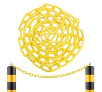 Yellow Chain,3.28ft High Visibility Adjustable Blocker | Caution Security Chain Link | for Pedestrian Zone Retail Store Traffic Control Parking Construction Site Warehouse Loading Dock