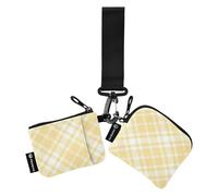 Yellow Checkerboard Women's Money Organizers Mini Fashion Money Organizers with Keychain for Daily Use 2 Packs tarjetas de credito para