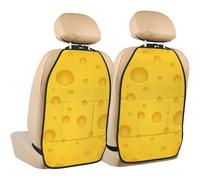 Yellow Cheese,2 Pack Car Seat Kick Mats Back Seat Protector Durable Back Seat Organiser