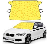 Yellow Cheese, Car Windshield Cover, Protective Windscreen Cover - Snow Ice Sun UV Dust Water Resistant - Fit for Most Cars