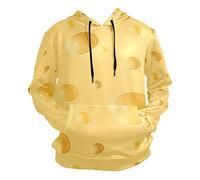 Yellow Cheese Dot Pattern Hoodie 3D Sweatshirts Hooded Kangaroo Pocket Drawstring Pullover Long Sleeve for Boy Girl