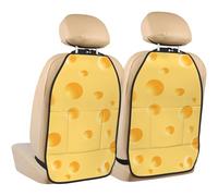 Yellow Cheese Pattern,2 Pack Car Seat Kick Mats Back Seat Protector Durable Back Seat Organiser