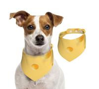 Yellow Cheese Pattern,Dog Bandanas Cotton Pet Scarf Adjustable Bibs for Pet,L