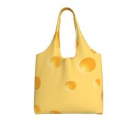 Yellow Cheese Pattern,Reusable Tote Bags Grocery Bags Large Capacity Canvas Shopping Shoulder bag