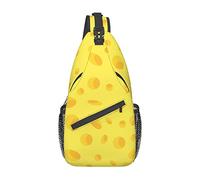 Yellow Cheese Pattern Sling Bag Hiking Daypack Crossbody Shoulder Backpack Travel Chest Pack for Men Women