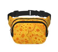 Yellow Cheese Pattern Square Waist Belt Bag Pack Purse for Women and Men with Adjustable Strap Perfect for Running,Travel Outdoor