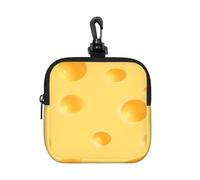 Yellow Cheese Pattern, Square Zipper Storage Bag, Neoprene Coin Purse, Small Wallets, Change Pouch, Change Purse