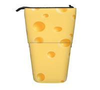 Yellow Cheese Pattern,Standing Pencil Holder Stationery Bag Pencil Pouch Organizer Telescopic Pencil Case