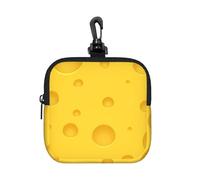 Yellow Cheese, Square Zipper Storage Bag, Neoprene Coin Purse, Small Wallets, Change Pouch, Change Purse