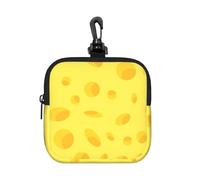 Yellow Cheese, Square Zipper Storage Bag, Neoprene Coin Purse, Small Wallets, Change Pouch, Change Purse