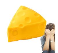 Yellow Cheese Squeezing Toy - Slow Rising Cheese Stress Balls | Funny Realistic Food Shape Squeeze Fidget Toys | Portable Food Shape Stress Balls for Adults Kids Offices School (B)