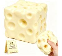 Yellow Cheese Squishy, Cute Squeeze Luck Cheese Squishy Skin Stress Ball, Slow Rising Cube Block Sensory Fidget for Stress Relief Adults Desk Decor Novelty Gift Party Favors (1pcs-yellow)