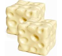 Yellow Cheese Squishy, Cute Squeeze Luck Cheese Squishy Skin Stress Ball, Slow Rising Cube Block Sensory Fidget for Stress Relief Adults Desk Decor Novelty Gift Party Favors (2pcs-yellow)