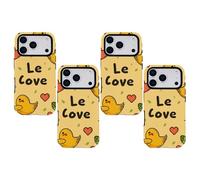 Yellow Chicken Leaf Love 3-Layer Heavy Duty Phone Case - Shockproof Protective Cover with TPE & PBT Materials, Drop-Resistant Design for All Models